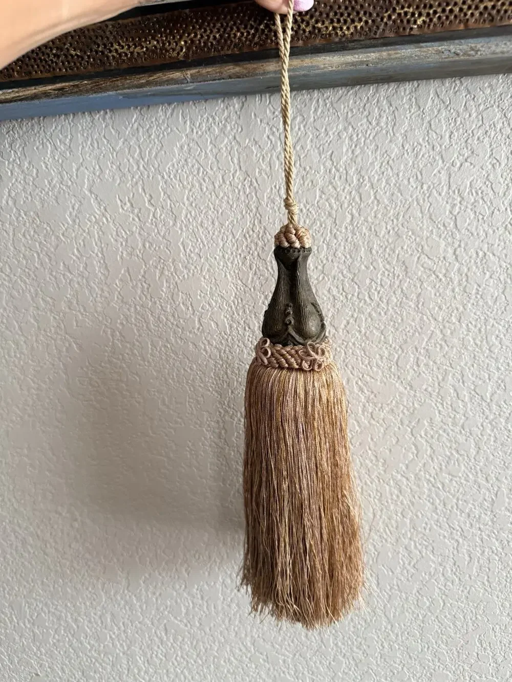 Heavy Tassel Tie Back Curtain Tieback Blush Pink And Tan